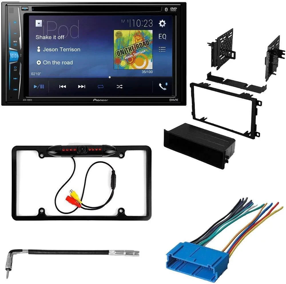 KIT2402 Bundle with Pioneer Multimedia DVD Car Stereo and Installation Kit - for 1996-1999 Oldsmobile LSS / Bluetooth Monitor Backup Camera, Double Din Dash Kit