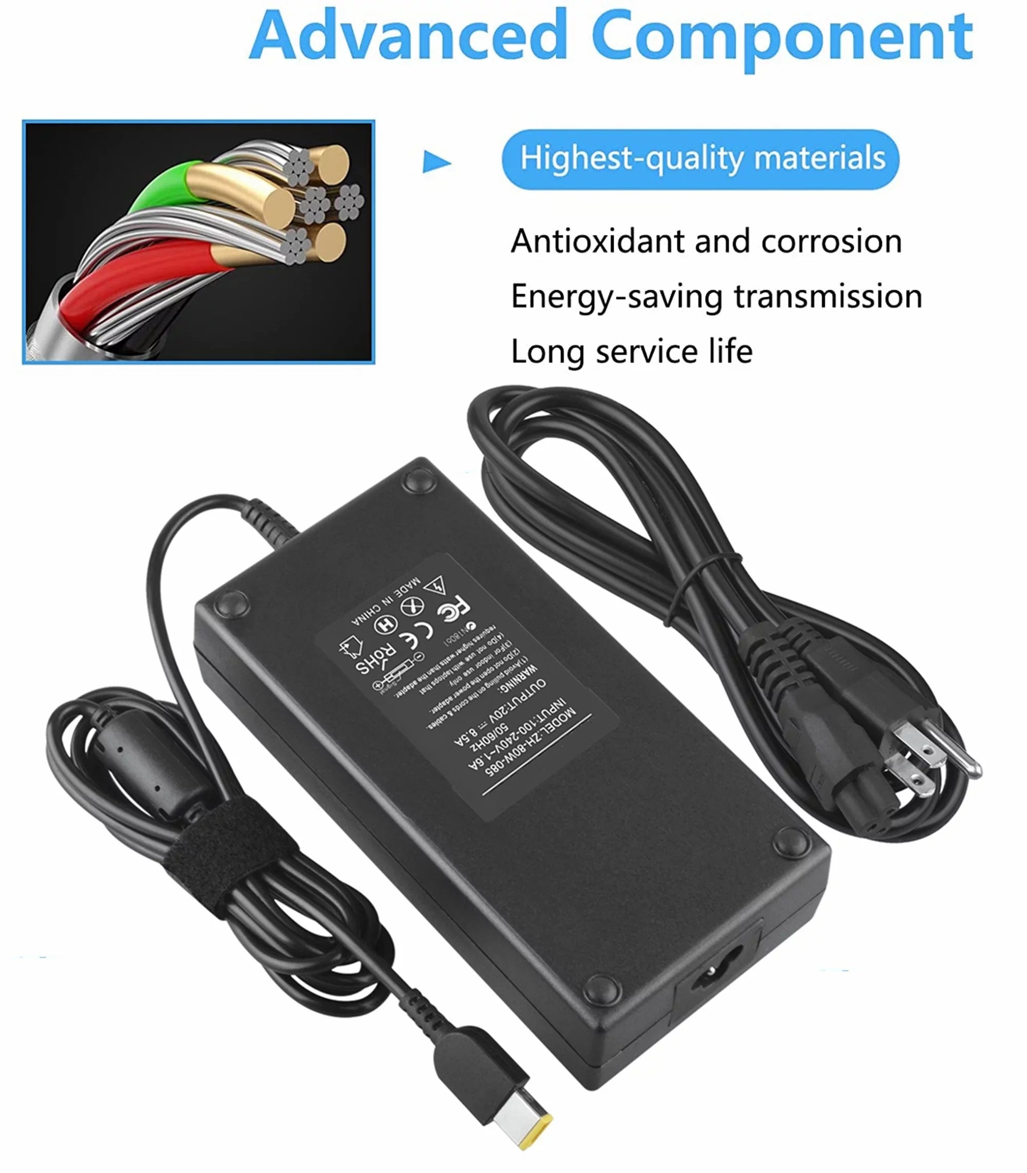 KONKIN BOO Compatible 170W 20V 8.5A AC Adapter Portable computer Charger Replacement for ThinkPad W540 W550s E440 E450 E555 S431 T540p X240 X250 Yoga 15 36200321 45N0487 4X20E50574 36200321 PA-1171-71