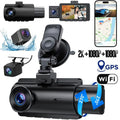 3 Lens Cars True 4K Dual Dash Camera Front & Rear WiFi&GPS Track Video Recorder