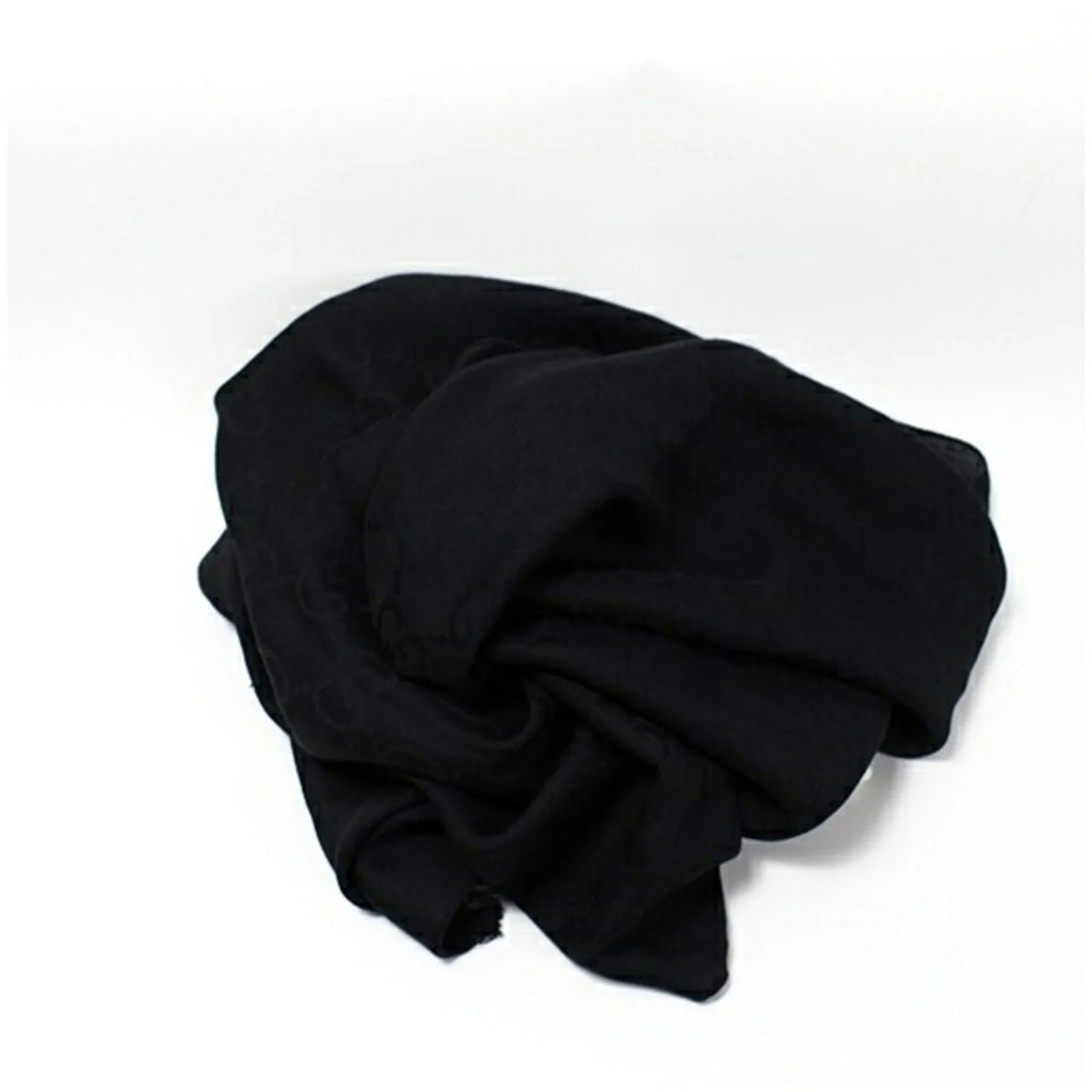Pre-Owned Gucci Wool x Silk Stole Shawl Rectangular Black GG Pattern 165904 GUCCI Women's (Good)