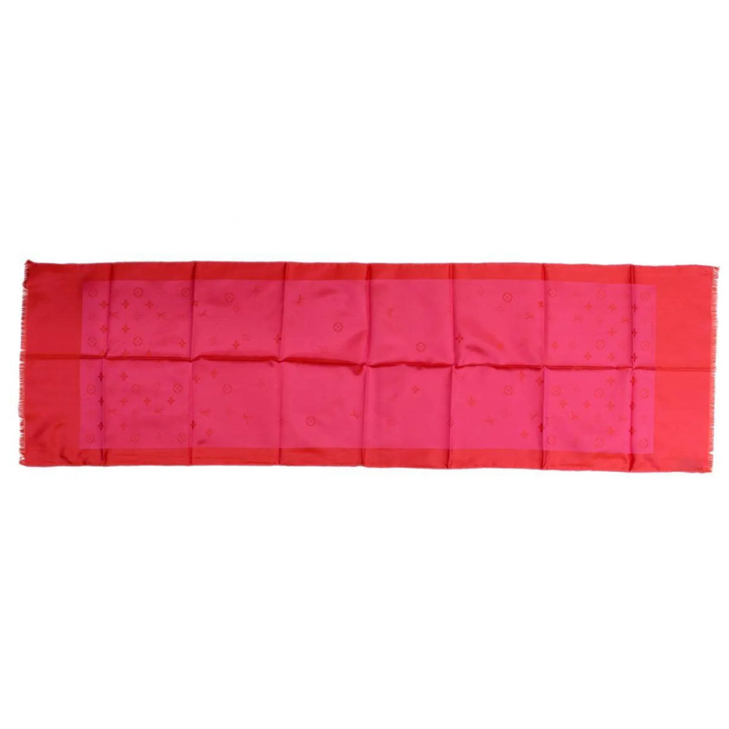Pre-Owned LOUIS VUITTON/Louis Vuitton silk scarf monogram pink 100% (Good)