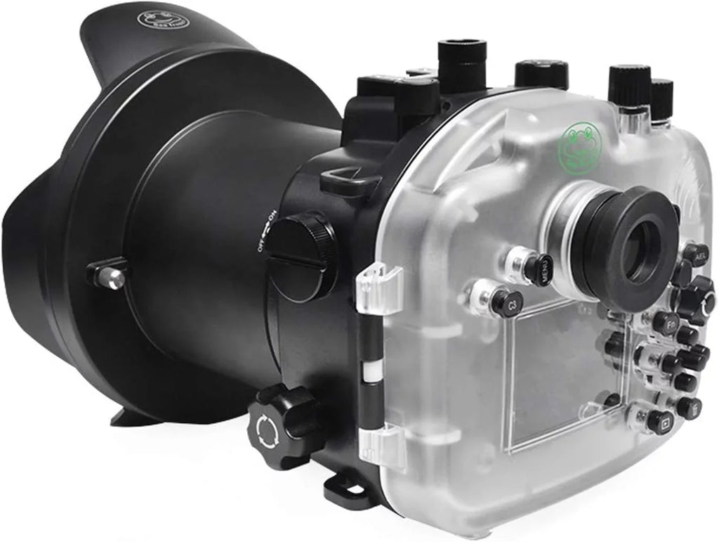 Seafrogs [40M/130FT] Liquid Housing Fluid Case w/ 6 Inch Dome Port Kit for A7R IV A7R4 ILCE-7R IV Compatible with FE 16-35mm F/4 28-70mm F3.5-5.6, 12-24mm F4 G Lens-Black