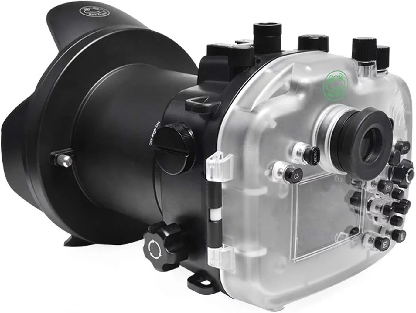 Seafrogs [40M/130FT] Liquid Housing Fluid Case w/ 6 Inch Dome Port Kit for A7R IV A7R4 ILCE-7R IV Compatible with FE 16-35mm F/4 28-70mm F3.5-5.6, 12-24mm F4 G Lens-Black