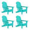 EXTRA PLATINUM Classic Outdoor Patio Folding Poly Adirondack Chairs (Set of 4), Turquoise