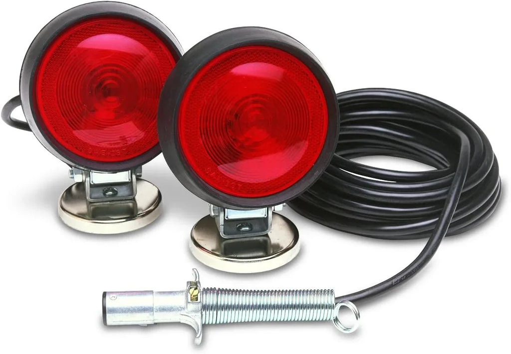 Custer Products CUPHDTL30B 30 ft. Cord 4 Round 70 Round Magnets HD Towing Stock Box Plug