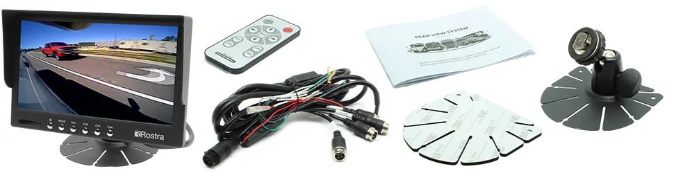 Rostra Accessories 7in Quad Heavay Duty Multi-Input LCD Monitor with Surface Mount Pedestal 2508222
