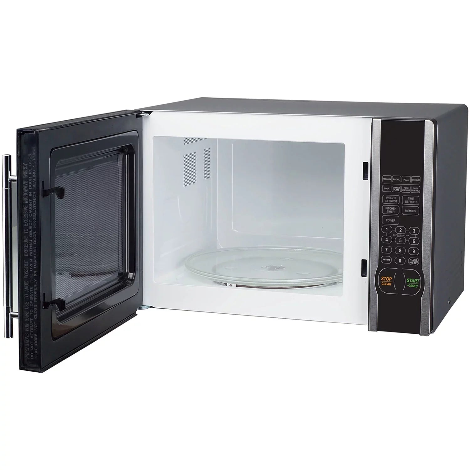 Magic Chef New1.1- Cu. ft. 1000W Countertop Microwave Oven with Stylish Door Handle, Stainless Steel
