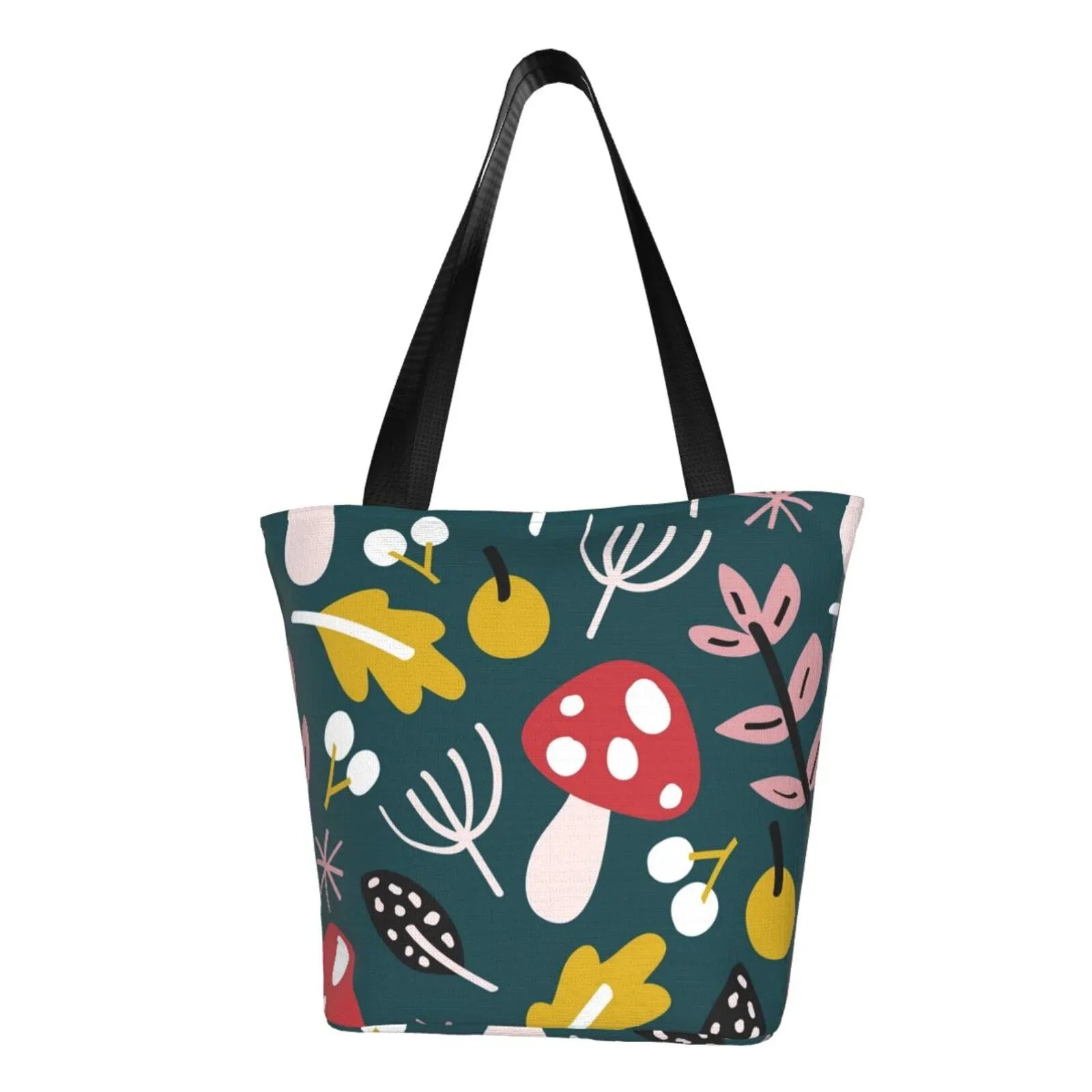 Lukts Cartoon Leaf Mushroom Red Tote Bag,Shoulder Bag Women'S Hobos Handbags Large Capacity Shopping Bag