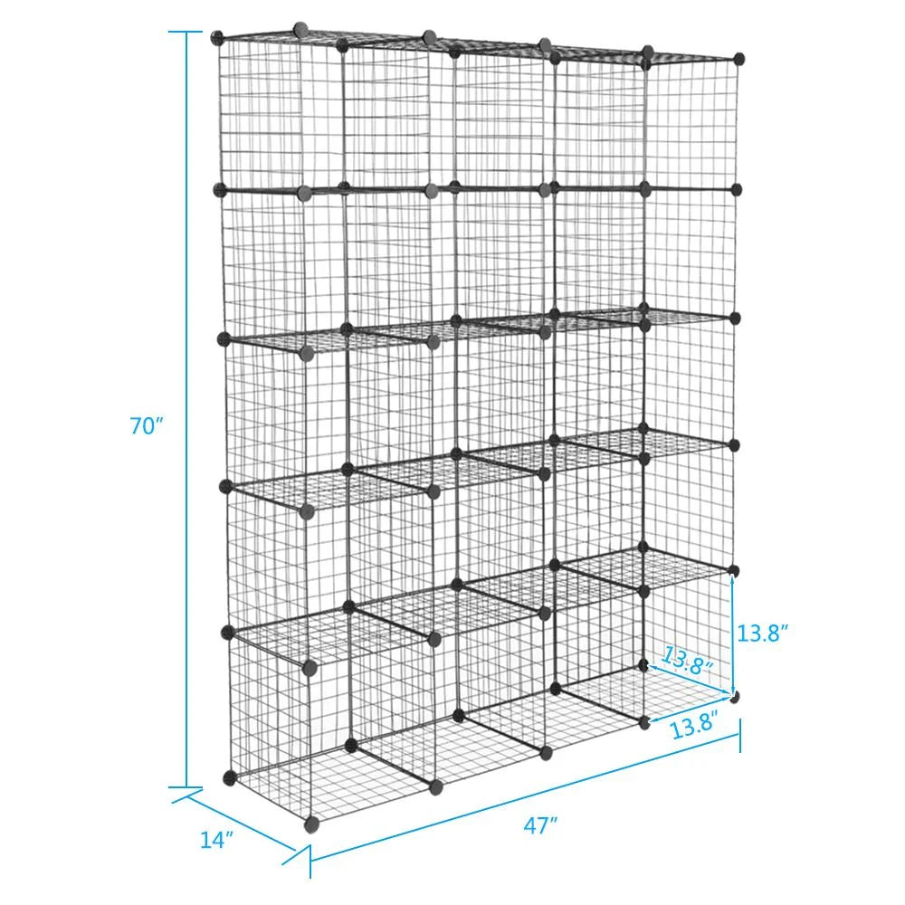 Winado 20-Cube Organizer Stackable Plastic Storage Shelves Design Multifunctional