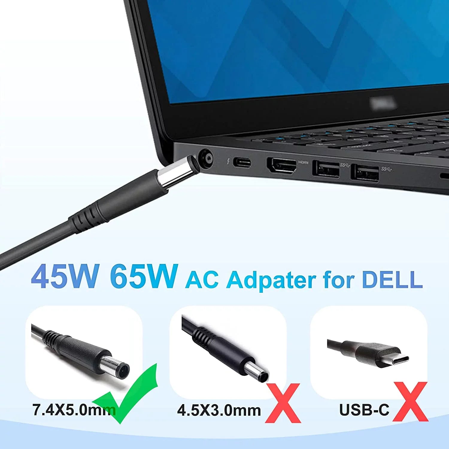 65W LA65NS2-01 Portable computer Charger AC Adapter for Latitude 5400 5500 5480 7400 7480 7490 7390 3440 E5400 E5420 E5450 E5470 E6420 E6430 E6540 E7470 E7480 LA65NM130