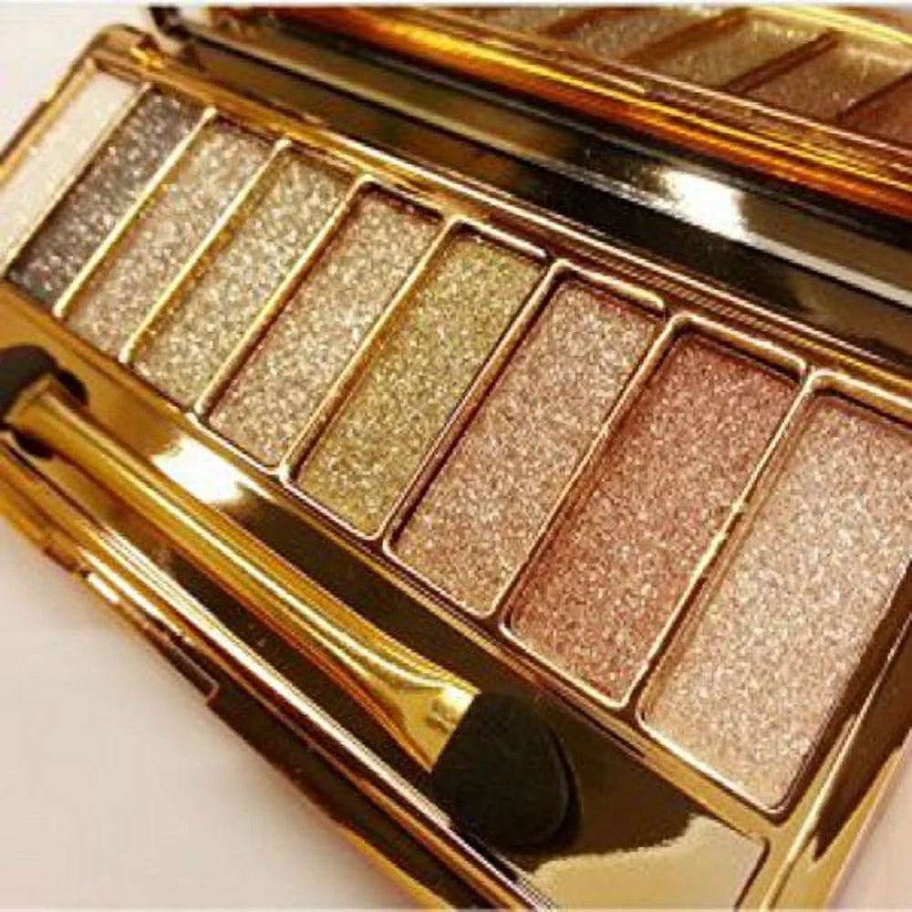 Sparkle Eyeshadow Palette&9 Colors Shimmer Makeup Palette & Makeup Cosmetic Brush Set &Gold Glitter Eyeshadow Palette Highly Shining Pigmented Diamond Eyeshadow&9 Color Eyeshadow 6# (1pc)