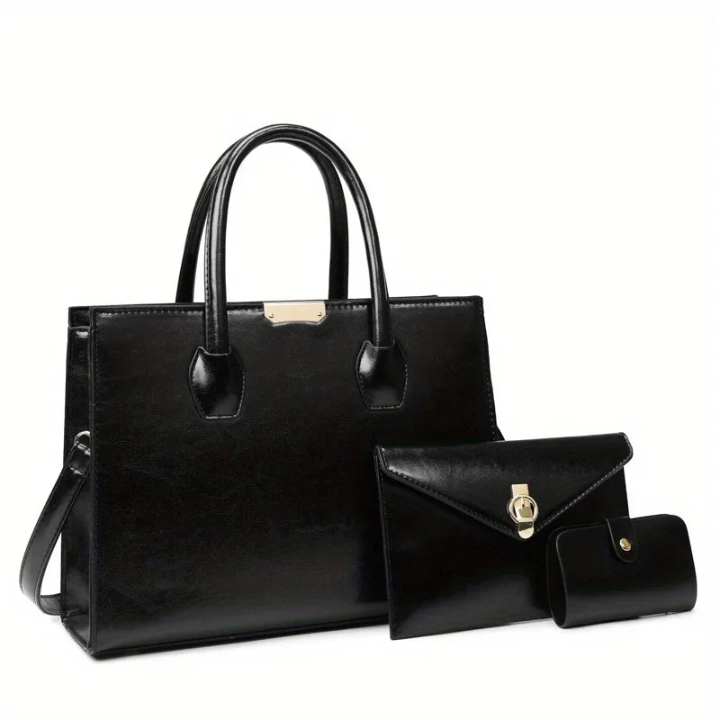 MICHROE Vintage Vegan Tote Bag Set Top Handle Satchel Women‘s Luxury Handbag Shoulder Purse & Crossbody Bag
