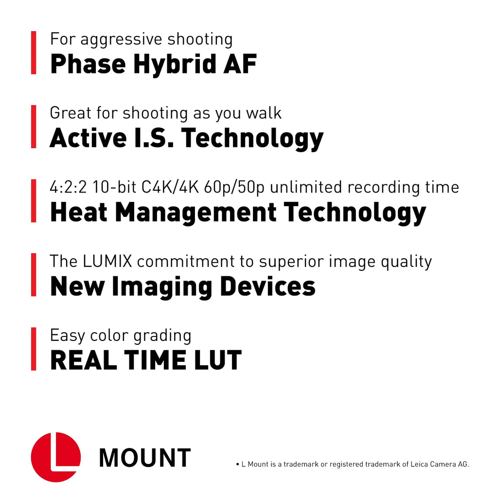 LUMIX S5II Mirrorless Camera, 24.2MP Full Frame with Phase Hybrid AF, New Active I.S. Technology, Unlimited 4:2:2 10-bit Recording - DC-S5M2BODY