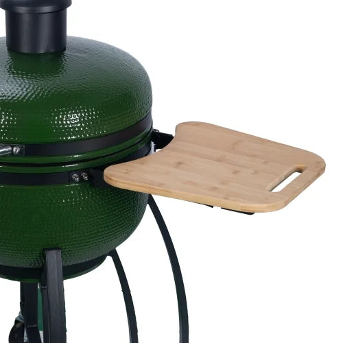 MADETEC 24" Ceramic Pellet Grill with 19.6" diameter Gridiron Double Ceramic Liner 4-in-1 Smoked Roasted BBQ Pan-roasted for Outdoors Patio,Green