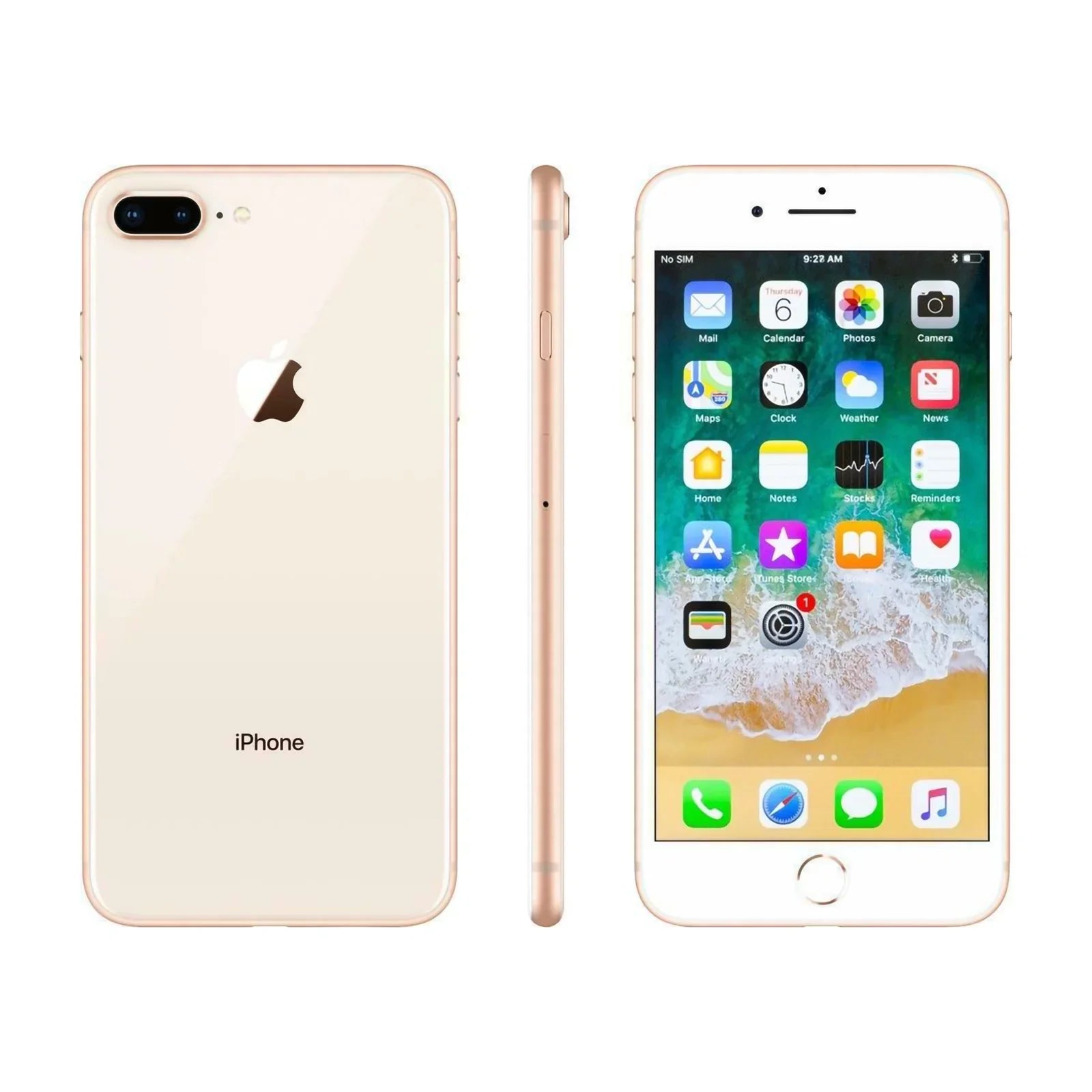 Pre-Owned iPhone 8 Plus 64GB Gold GSM Unlocked (AT&T + T-Mobile) Smartphone - (Refurbished: Good)