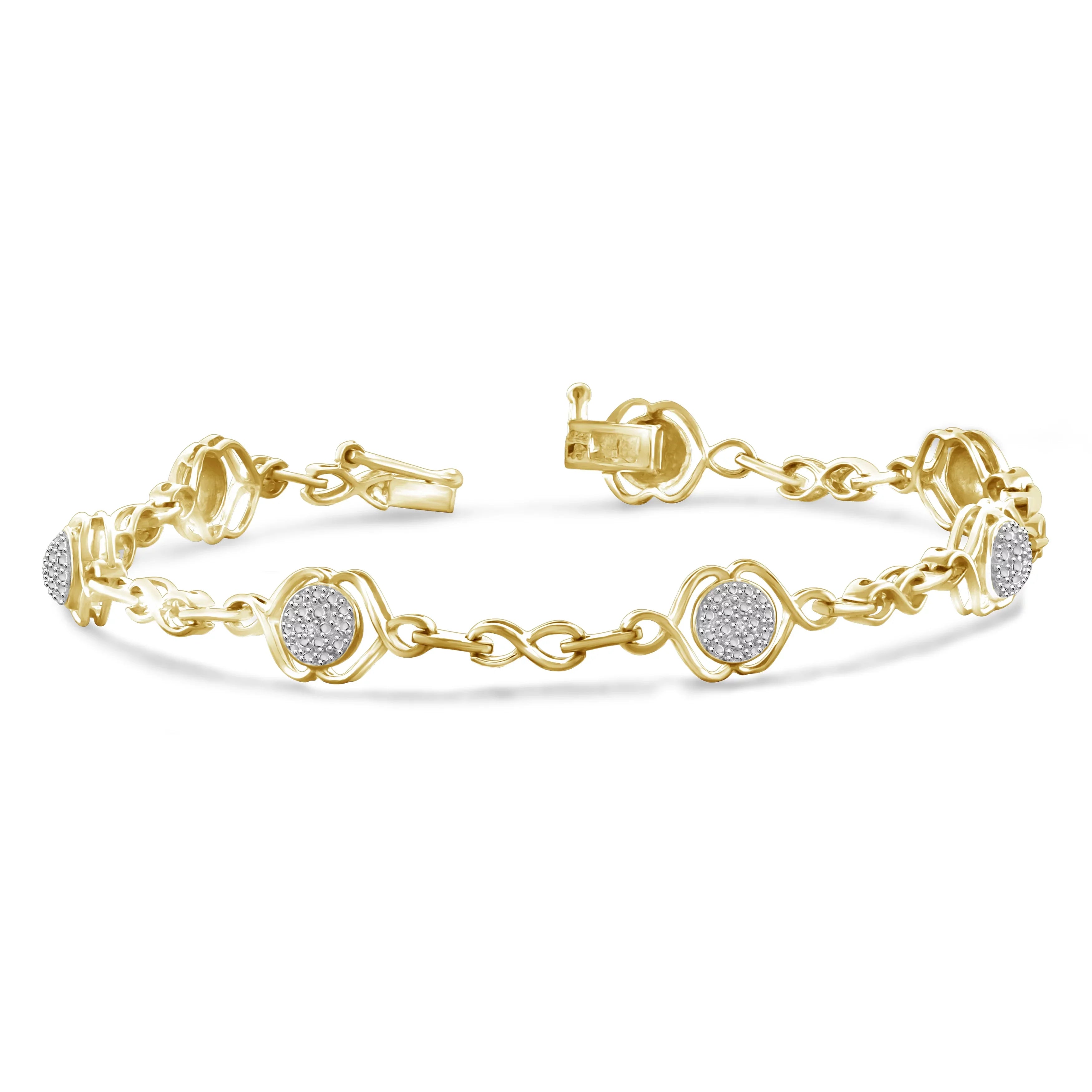 Sterling Silver Round-cut White Diamond Accent Bracelet