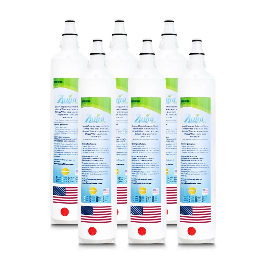 ZUMA Brand , Liquid Filters , Model # ZWFZ1-RF750 , Compatible with Subzero® IT36CIRH - 6 Pack - Made in U.S.A.