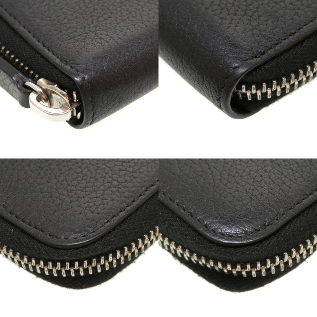 Pre-Owned Dior Homme Leather Black Men's Round Coin Case (Good)