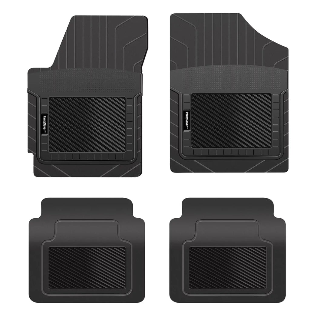 PantsSaver Custom Fit Floor Mats for Hyundai Kona 2018-2023 All Weather Protection -4 Piece Set (Black)