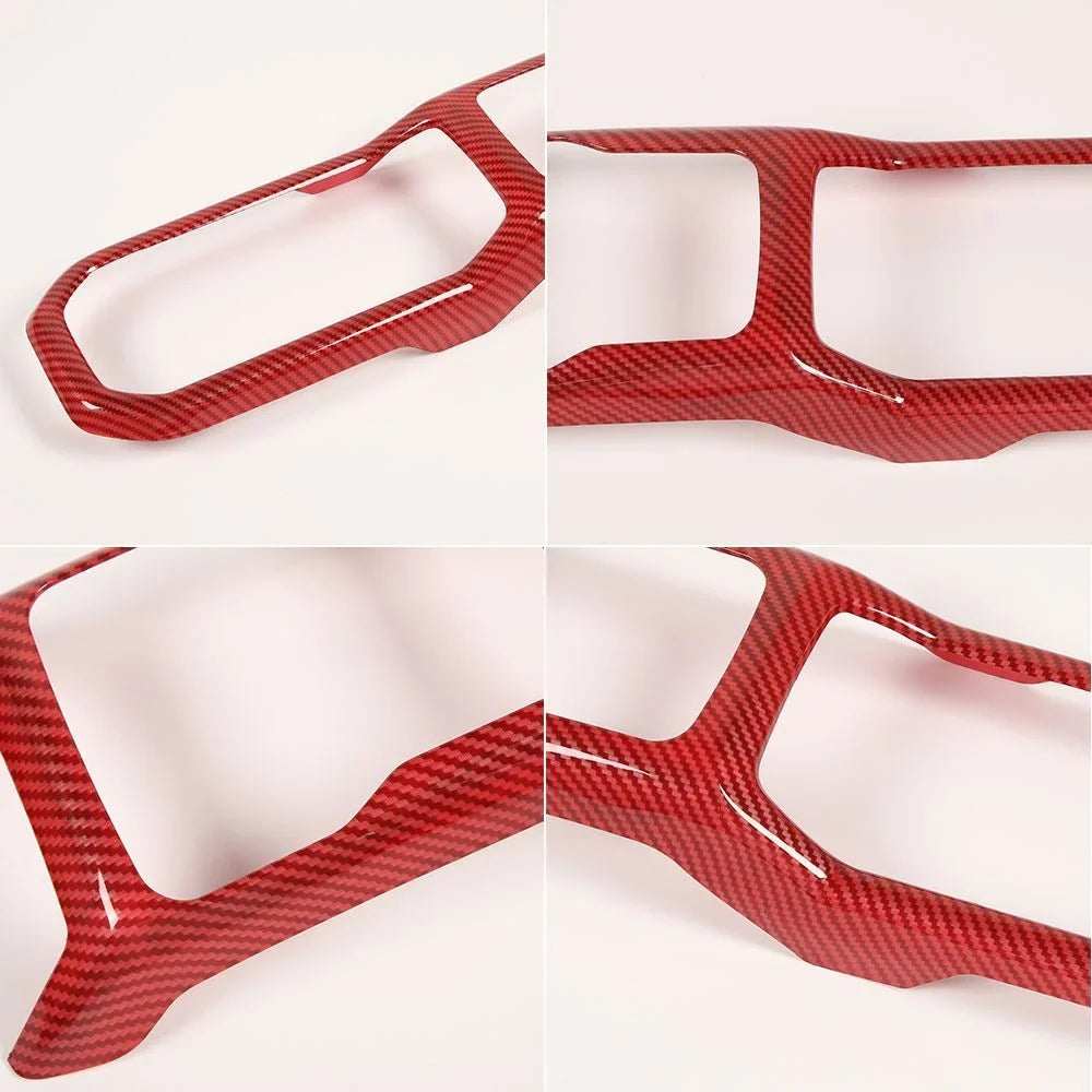 Teledu Red Carbon Gear Shift Panel Cup Holder Cover Trim For Jeep Wrangler Parts
