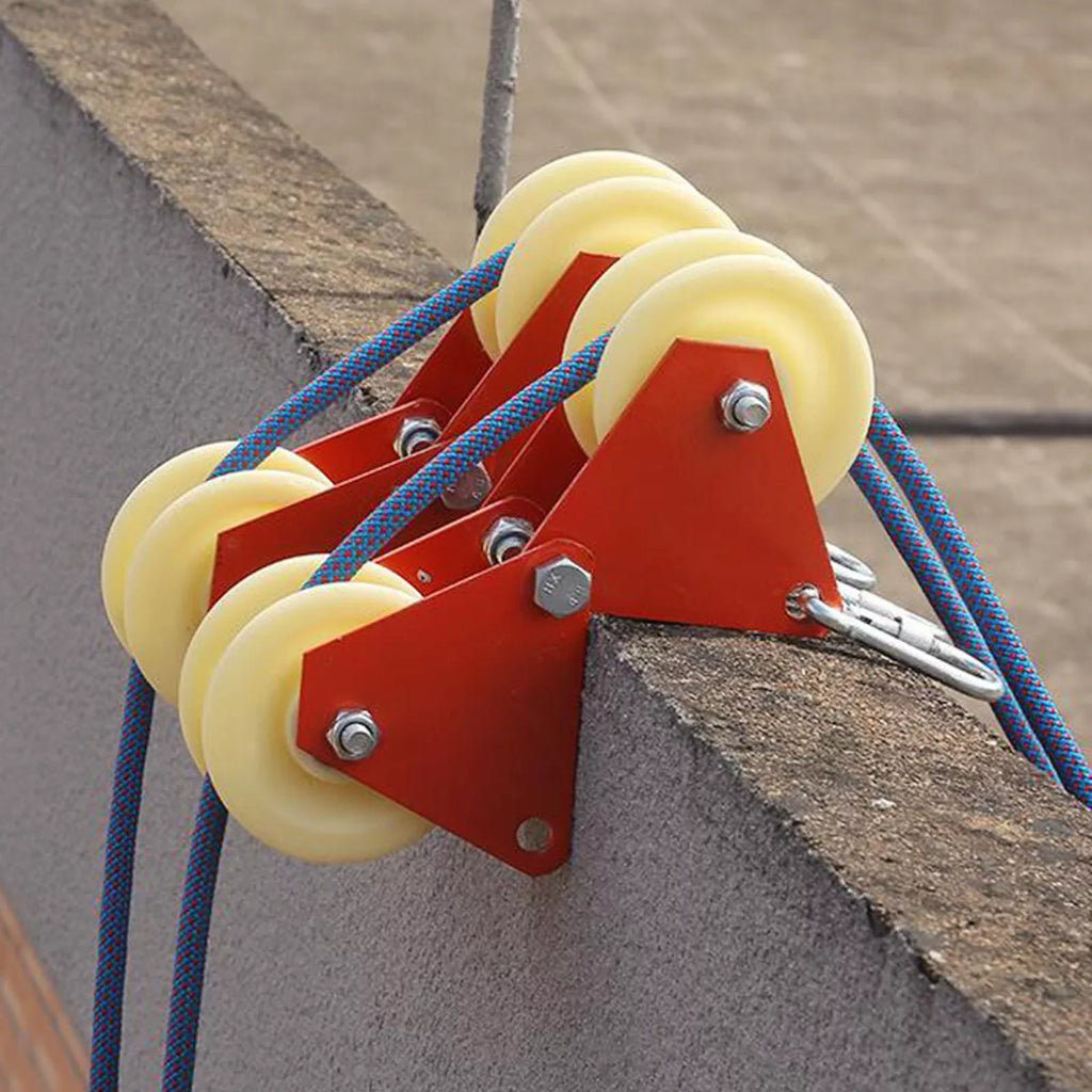 Outdoor Rock Climbing Hiking Mountaineering Abseiling Descending Double Rope Wheels Wear-Resistant Accessories