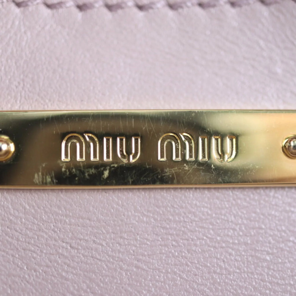 Pre-Owned Miu Miu MIUMIU handbag RN1079 leather CAMMEO pink beige 2WAY (Good)