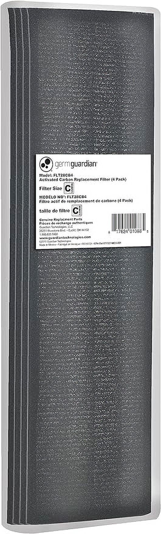 germguardian Guardian Technologies GermGuardian Air Purifier Genuine Carbon Filter 4-Pack for use with FLT5000 Filter C for AC5000 Series Germ Guardian Air Purifiers, FLT28CB4