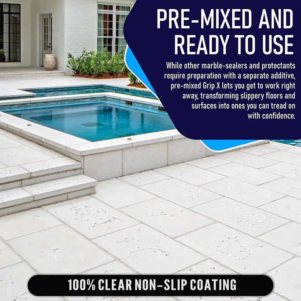 GripX Non-Slip Coating and Sealant for Indoor and Outdoor Tiles, Concrete