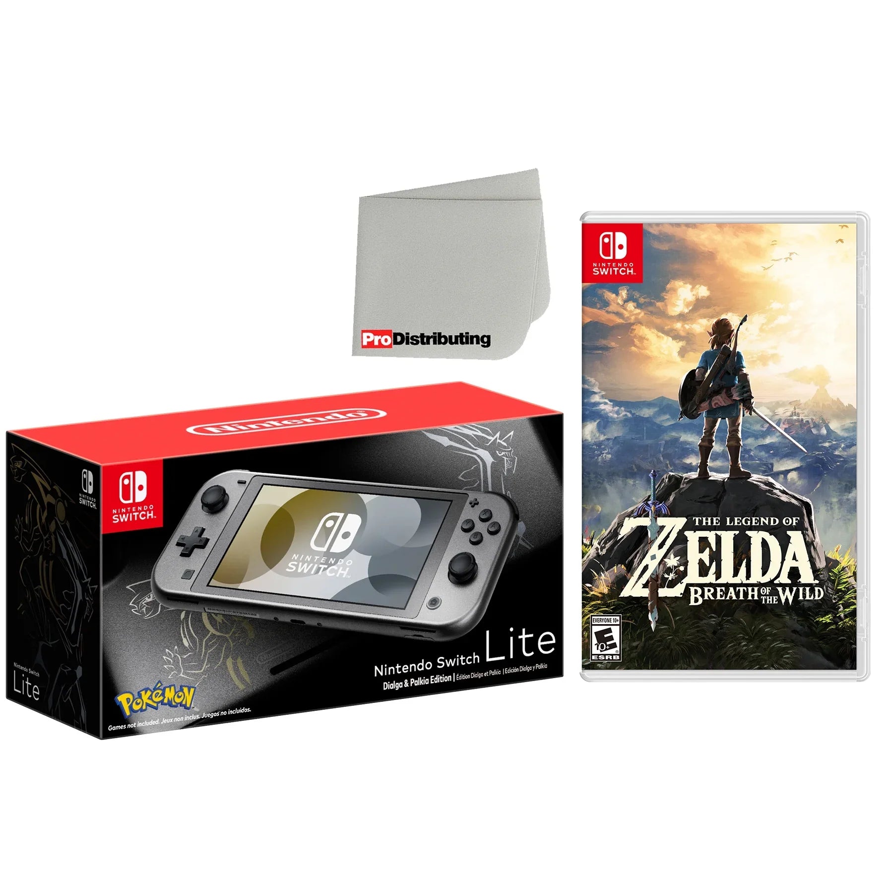 Nintendo Switch Lite Pokemon Dialga & Palkia Edition 32GB Handheld Video Game Console with The Legend of Zelda: Breath of the Wild Game Bundle