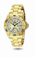 Invicta 7047 Mens Signature Collection Pro Diver 23K Gold Plated 24 Jewel Automatic Day Date Watch