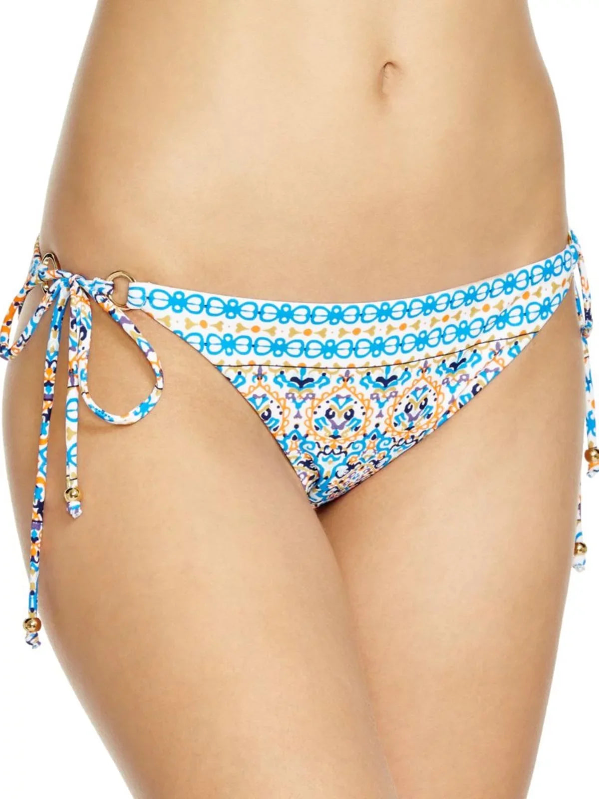Shoshanna Womens Printed Side Tie Swim Bottom Separates