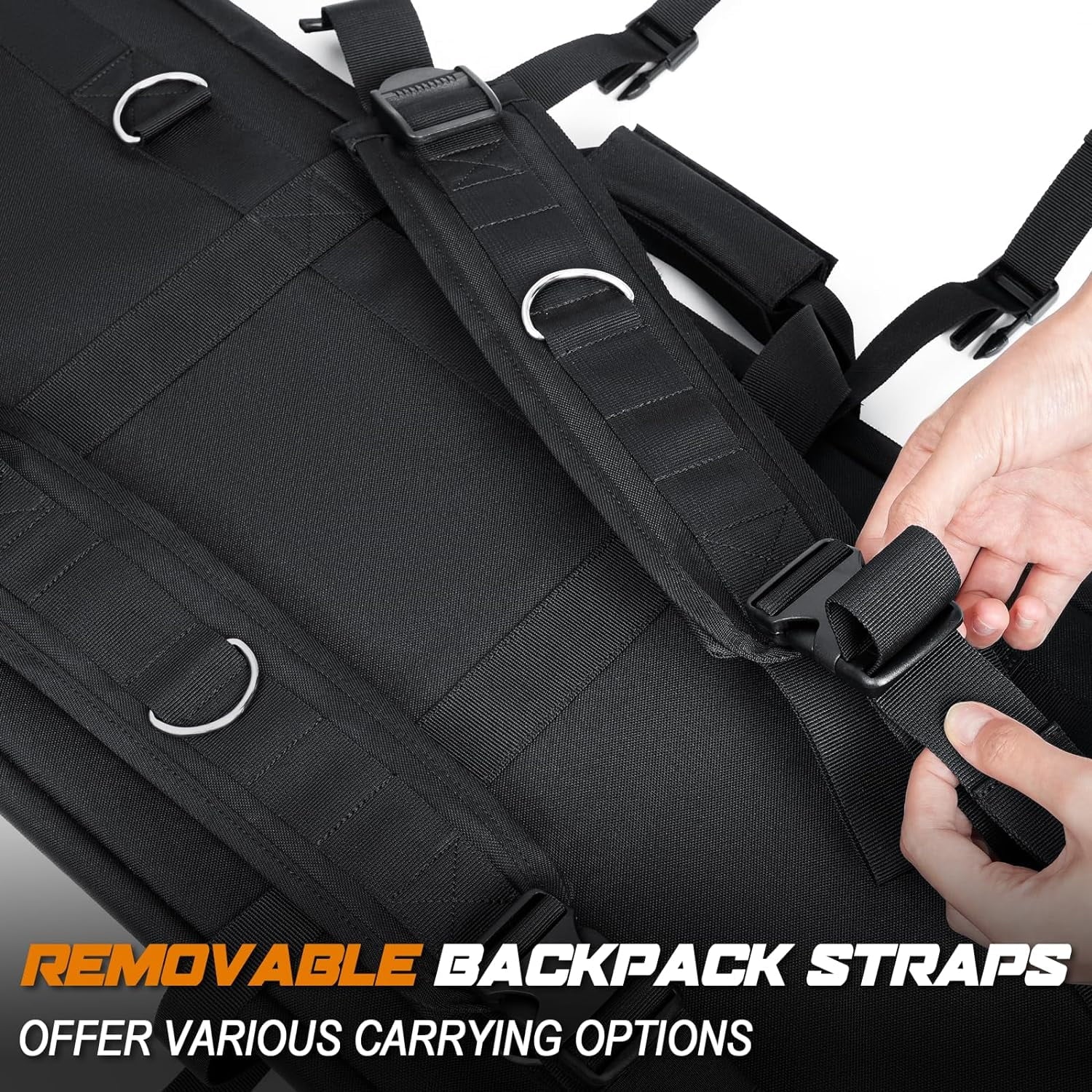 Wossspt Gun Bag Soft Double Gun Case for Outdoors Black 42 Inch