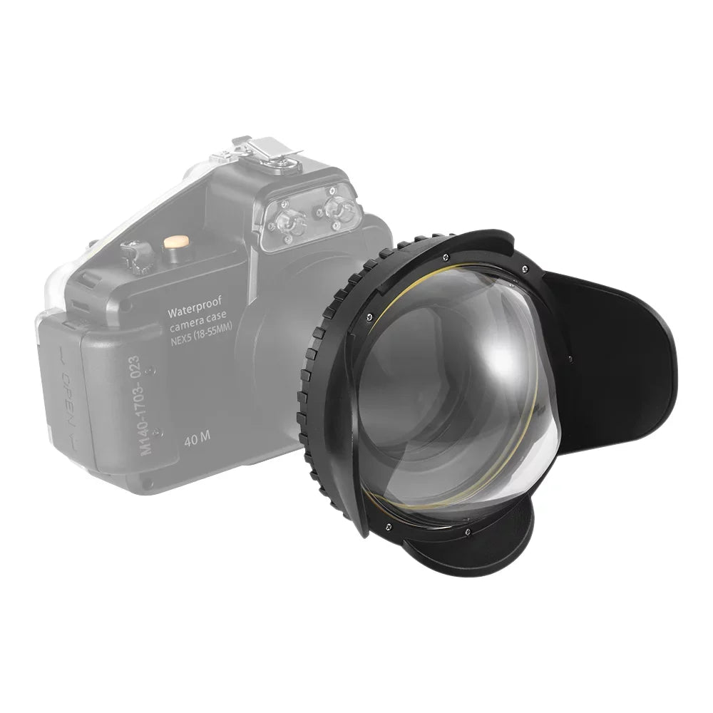 MEIKON Liquid Camera 200mm Fisheye Wide Angle Lens Dome Port Case Shade Cover 60m/ 197ft Fluid 67mm Round Adapter for Camera Diving Housing