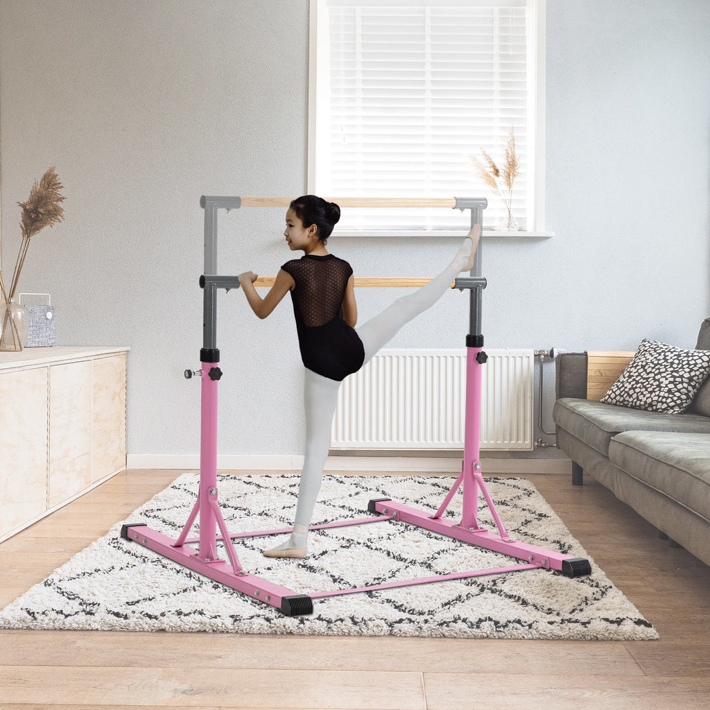 Gymnastic Bar Set Gymnastics Horizontal Bar Gymnastics Training Kip Bar for Kids Home Use, Pink