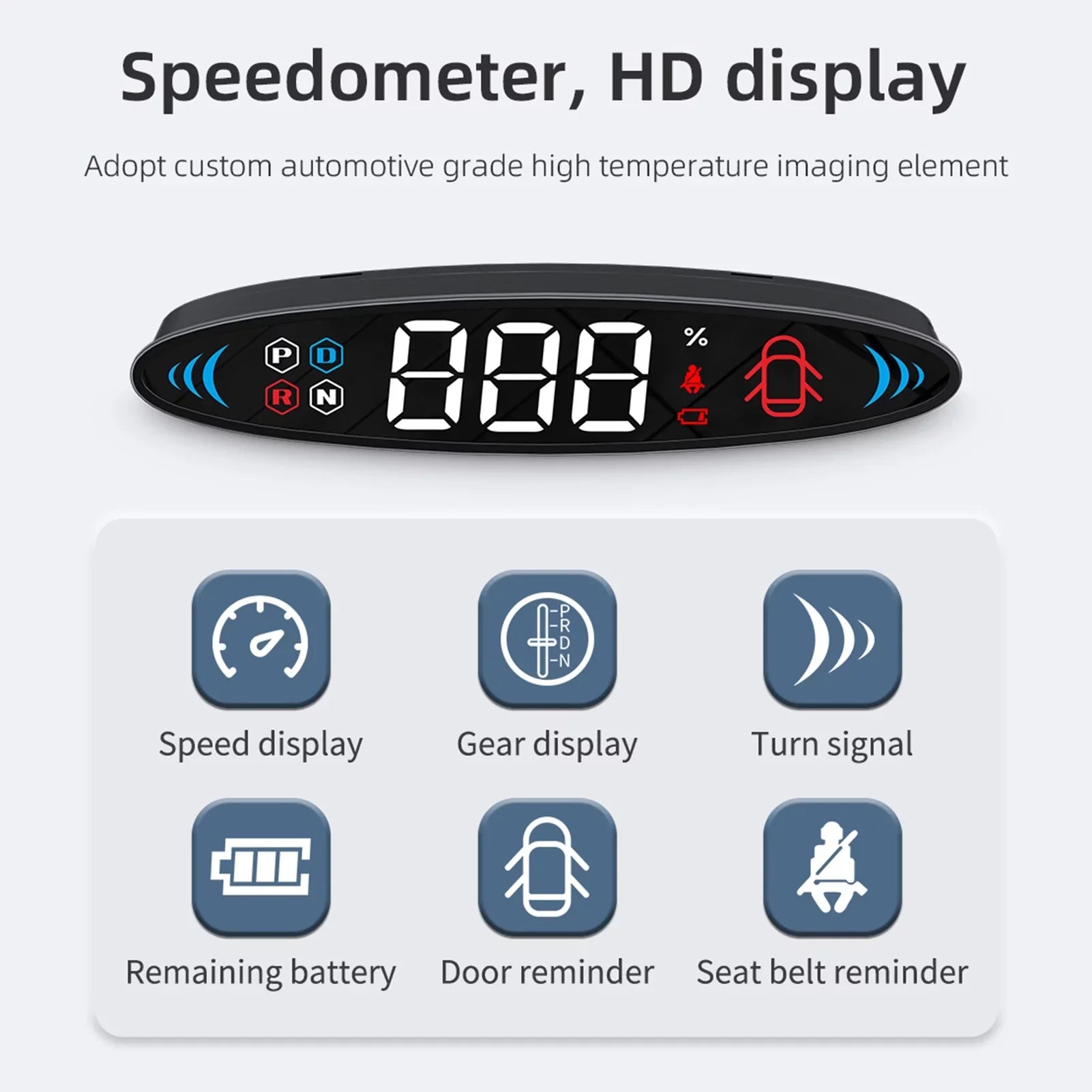 Nebublu Tesla Model 3 Model Y Head Up Display， Digital Speedometer Display, Vehicle Speed, Gear, Turn Signal, Battery, Door Reminder, Seat Belt Reminder