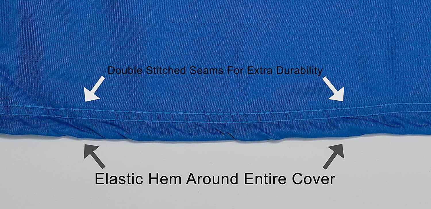 Custom Contour Fit Weatherproof Jet Ski Cover for Kawasaki 900 ZXI 1995-1998 - Blue/Black Color - All Weather - Trailerable - Protect from Rain & Sun! Includes Trailer Straps & Storage Bag