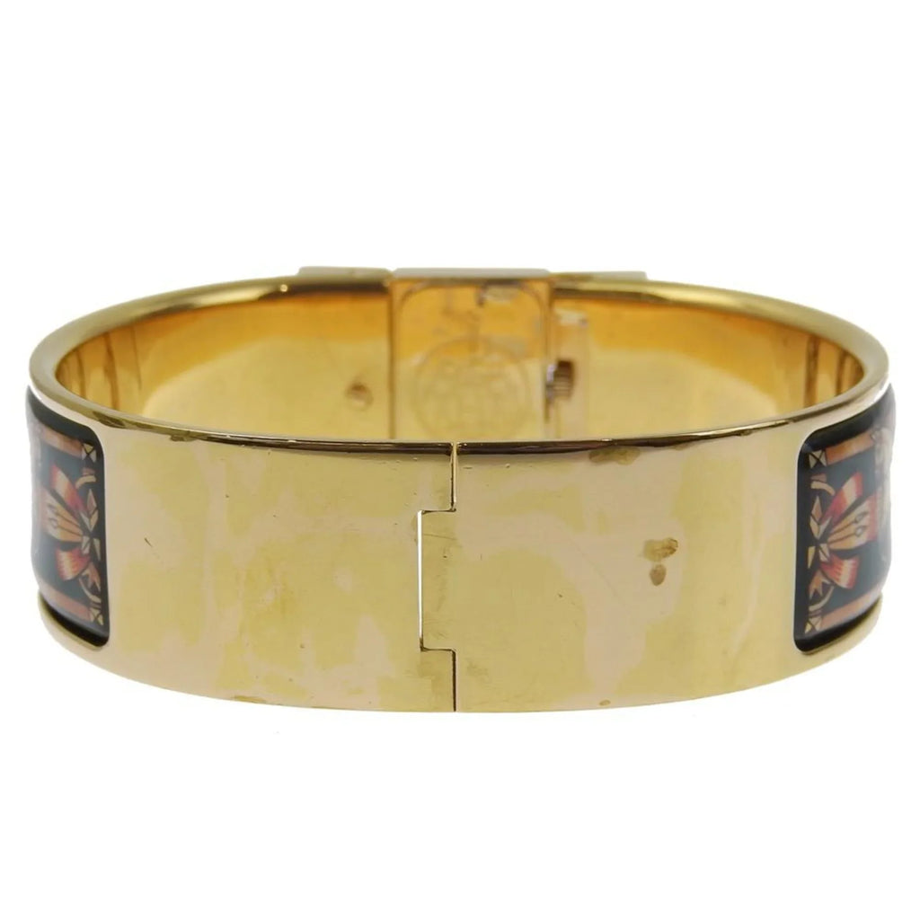 Pre-Owned HERMES Location Watch Cloisonné LO1.201 Gold Plated Swiss Made Green Quartz Analog Display Dial Ladies (Fair)