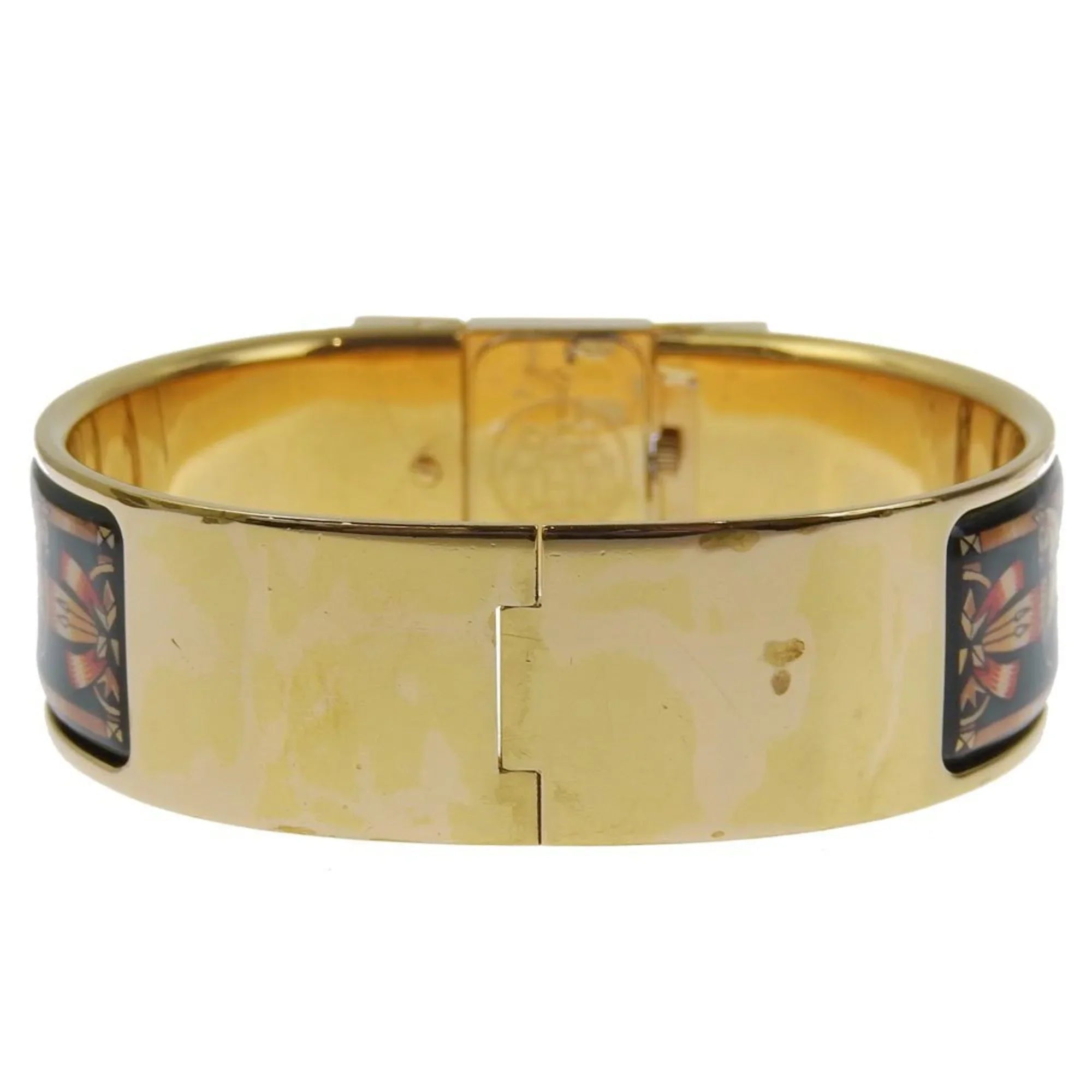 Pre-Owned HERMES Location Watch Cloisonné LO1.201 Gold Plated Swiss Made Green Quartz Analog Display Dial Ladies (Fair)