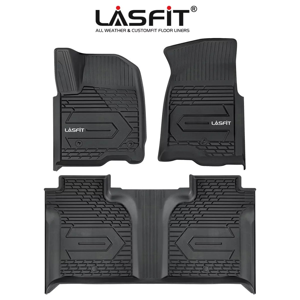 Lasfit Floor Mats for Chevrolet Silverado/GMC Sierra 1500 2019-2022 & 2500HD/3500HD 2020-2022 Crew Cab (Don't Fit Double Cab, Plastic Storage, Without Storage)