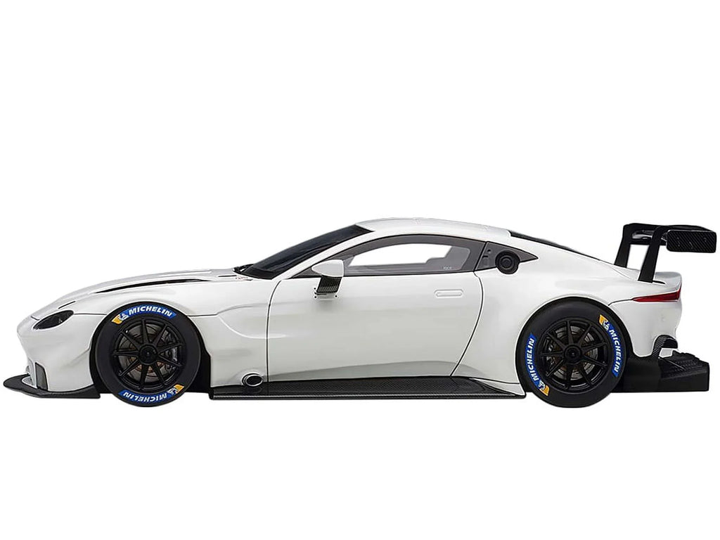 2018 Aston Martin Vantage GTE Le Mans PRO White with Carbon Accents 1/18 Model Car by Autoart