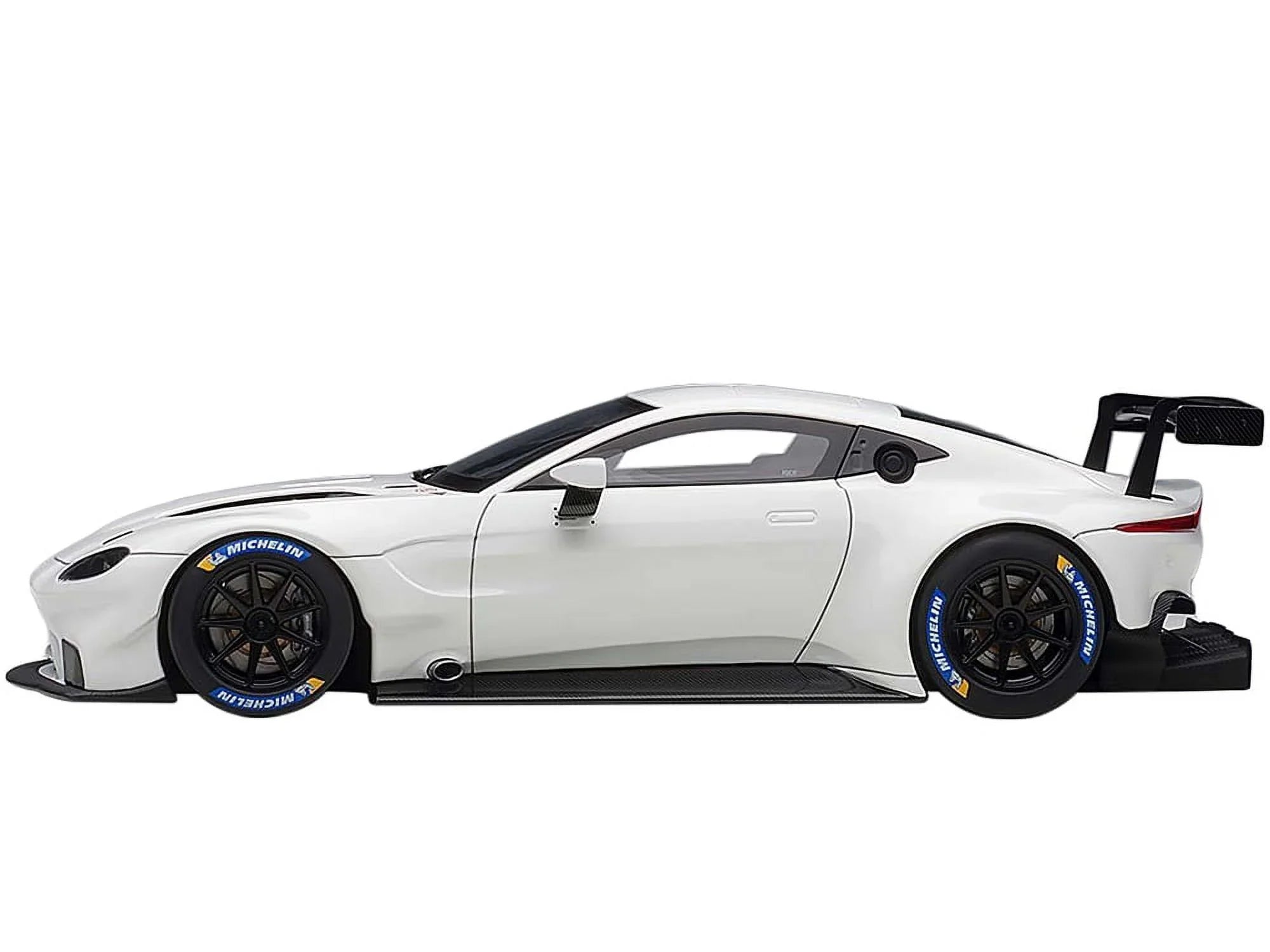 2018 Aston Martin Vantage GTE Le Mans PRO White with Carbon Accents 1/18 Model Car by Autoart