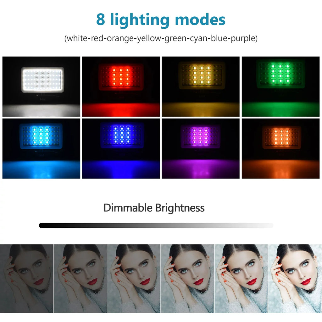 Andoer SL-20 Fluid RGB Fill Light LED Video Light 8 Modes CRI95+ Dimmable IPX8 Liquid 40M Built-in Rechargeable Battery for Diving Snorkeling Liquid Photography Video Replaceme
