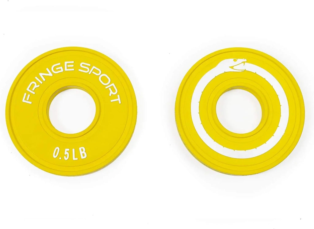 Fractional Weight Plates - 0.5 Half 1/2 Pound Rubber Change Bumper Plate Pair For Olympic Barbells, Strength Training And Micro Loading. Sets Of 2