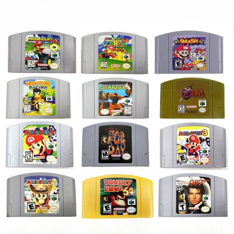Mario Kart 64 Smash Bros Party 1 2 3 GoldenEye 007 Video Game For Nintendo N64