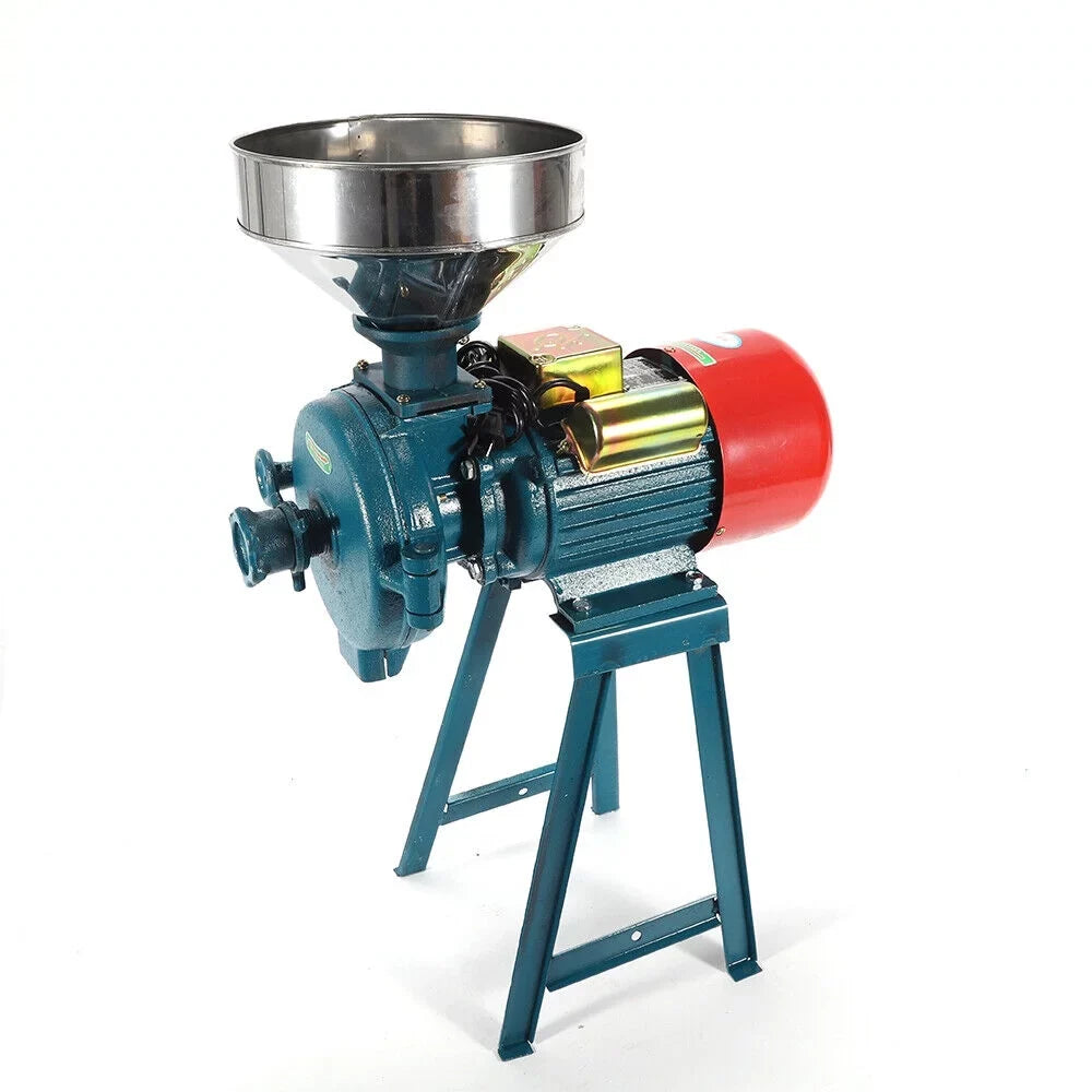 ZhdnBhnos 2200W 220V Electric Grain Flour Grinder Mill Commercial Heavy Duty Corn Wheat Cereal Dry Feed Grinder Pulverizer Machine w/ Funnel 1400r/Min