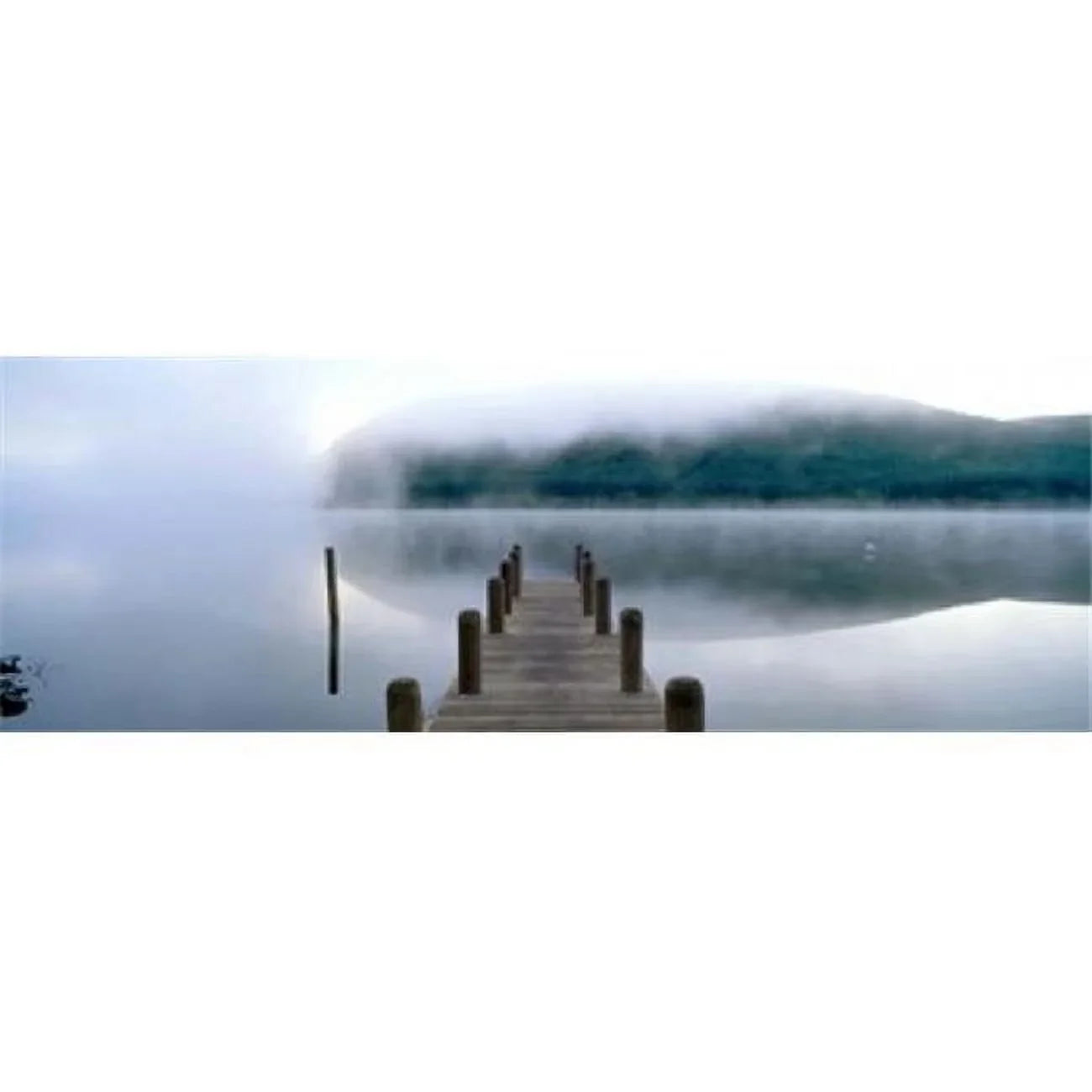 Fog over a lake St. Marys Loch Scotland Poster Print by - 36 x 12