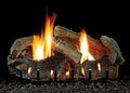30" Stacked Aged Oak Logset with IP VF Slope Glaze Burner, LP