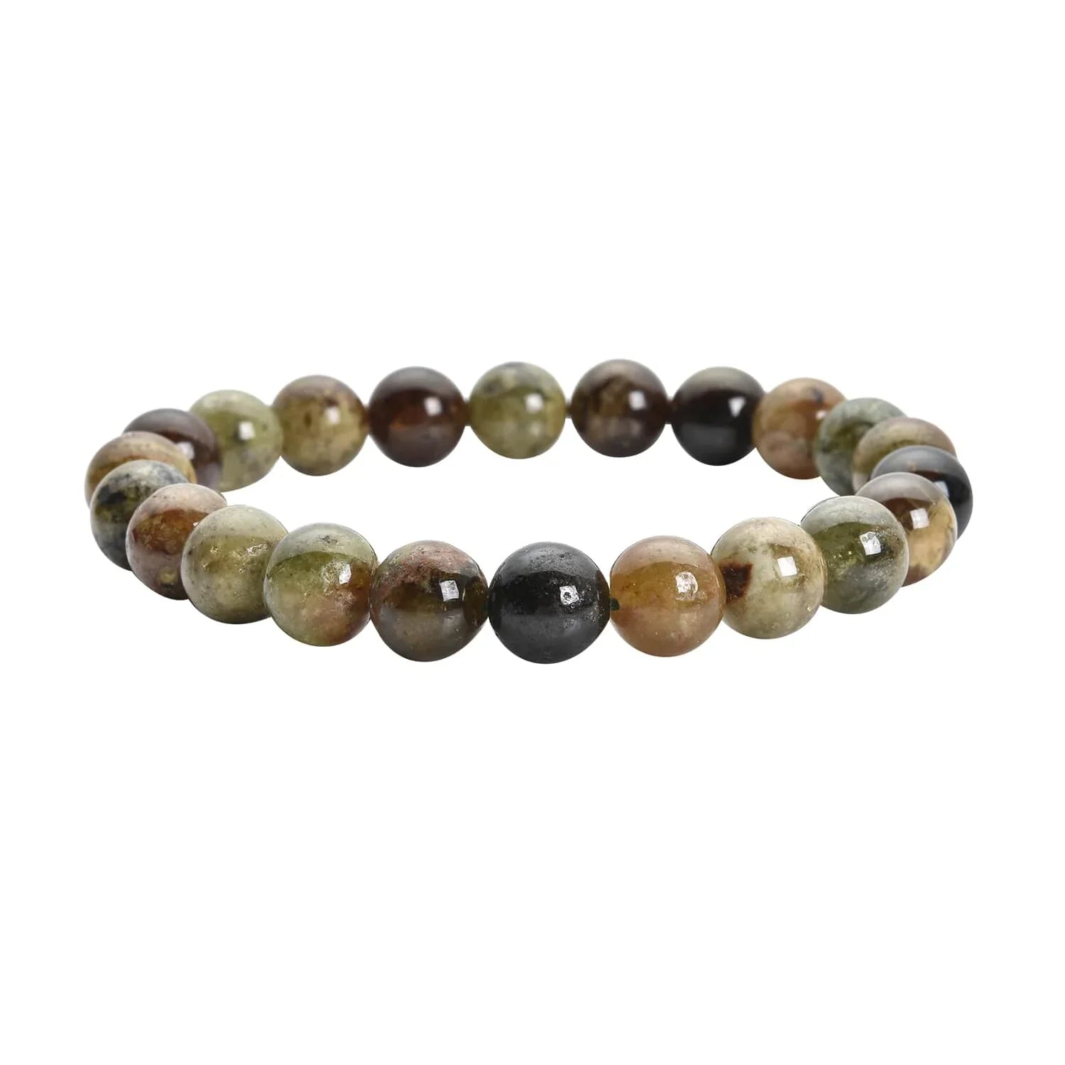 Shop LC Ct 155 Green Garnet 8-10mm Beaded Stretch Bracelet for Women Mothers Day Gifts for Mom