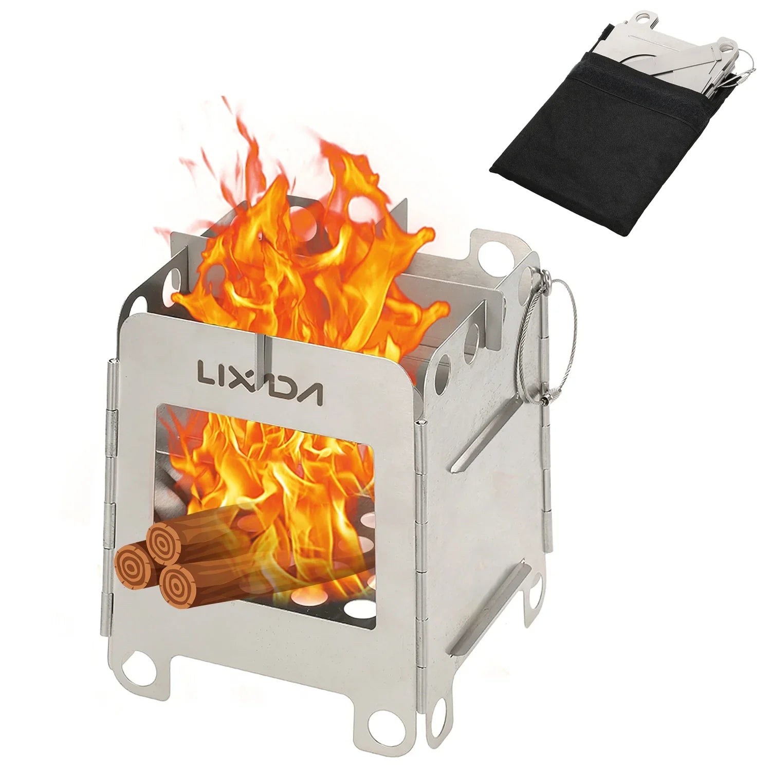 Lixada Outdoor Stove,Pocket Wood Stove Pocket Wood Stove Stove Pocket Stove Portable Stainless Steel Stainless Steel Wood Steel Wood Stove Pocket Stove Outdoor Stove Stove Outdoor Picnic Wood