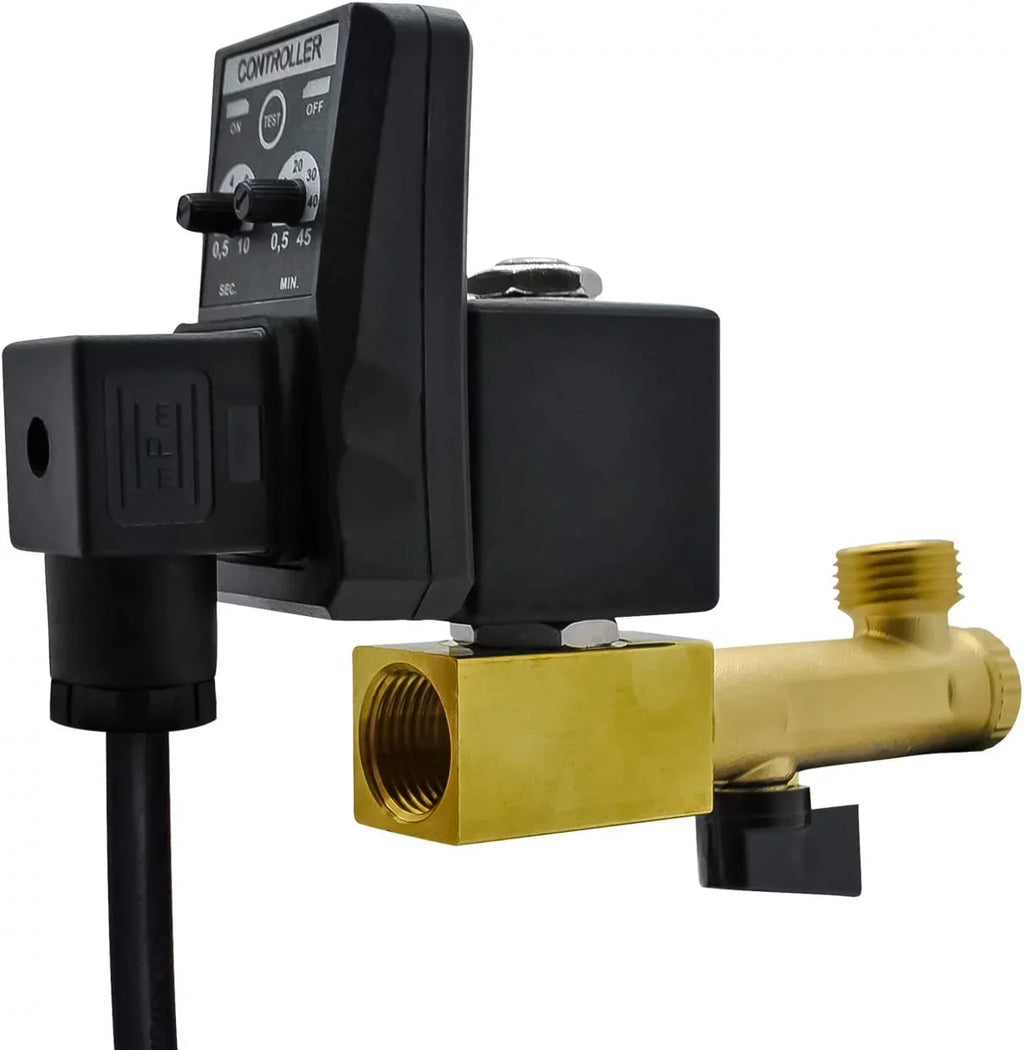Automatic Timed Fluid Tank, Briidea Electronic Air Tank Fluid 2-way Direct-acting Moisture Drain Valve 1/2" AC 110V for Air Compression